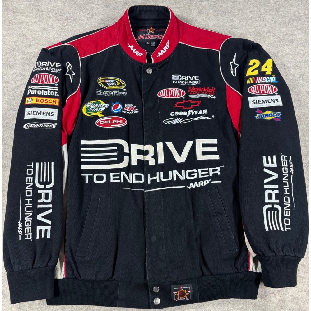 Jeff Gordon 24 NASCAR Jacket JH Design Drive to End Hunger Alpine Star Mens L